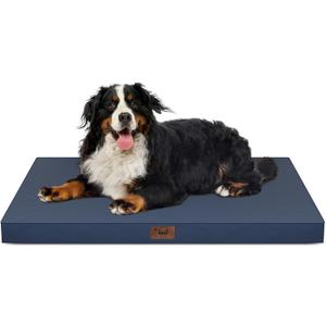 Outdoor XXL Dog Bed Waterproof, Dog Bed for Extra Large Dogs, Orthopedic Egg Crate Foam Pet Bed with Washable Removable Oxford Cooling Cover, 47x29 Inch, Navy
