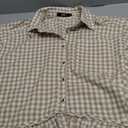 CHYRII Womens Summer Tops Dressy Casual Blouse Top Ruffled Short Sleeve Button Down Striped Shirt Khaki M