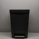 Rubbermaid Premier Series II Step-On Trash Can for Home and Kitchen, with Lid Lock and Slow Close, 12.4 Gallon, Charcoal, for Home/Kitchen/Garage/Apartment/Office