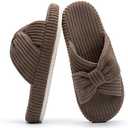 Chantomoo Slippers for Women Memory Foam House Bedroom Corduroy Bow Crossbands Slide Slipper Shoes Comfy Trendy Gift Slippers 38-39