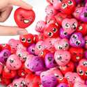 300 Pieces Valentine Day Heart Stress Balls 1.5 Inch Mini Stress Relief Balls Small Heart Shape Ball Kids Adults Wedding School Carnival Gift (Expression)