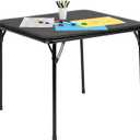 Flash Furniture Mindy Folding Kids Table with Vinyl Padded Top, Children's Square Activity Table for Daycare and Classrooms, Black