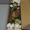 Artificial Flowers for Vases 20 Inch 10 Stems, Silk Dried Fake Mums Bouquet Indoor Faux Floral Arrangements for Decoration (White)