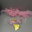 Dog Birthday Outfit Pink Tutu Dogs Birthday Party Supplies Dog Birthday Hat Necklace and Bowtie Hairpin for Dogs (16-23 inch Wrist)