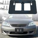 FASTCHE Front Bumper License Tag Plate Frame Bracket Holder Compatible with 2004 2005 Honda Civic Front Primed Coupe/Sedan Replace # 71145S5AA40 HO1068108