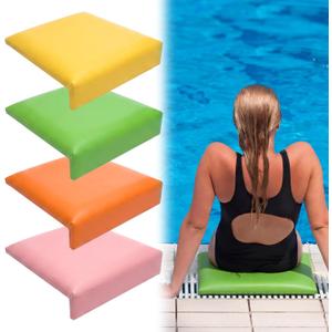 Novabright 4 Pcs Pool Seats for Edge of Pool Poolside Seating Mat with Soft Foam Pad Anti-Slip Cushion Waterproof Bath Seat Chair Poolside Accessories for Summer Outdoor Beach (Multicolor,12 Inch)