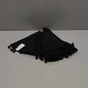 Nonwoven Christmas Tree Skirt, 24 inch Xmas Tree Skirt with Black Pom Poms, Seasonal Holiday Indoor Decoration(Black, 24 inch)