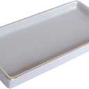 10 x 5 Ceramic Bathroom Tray for Countertop, Decorative Vanity Tray for Dresser Tops, Small Rectangular Trays for Perfume, Candle, Jewelry, Cosmetics (Gray)