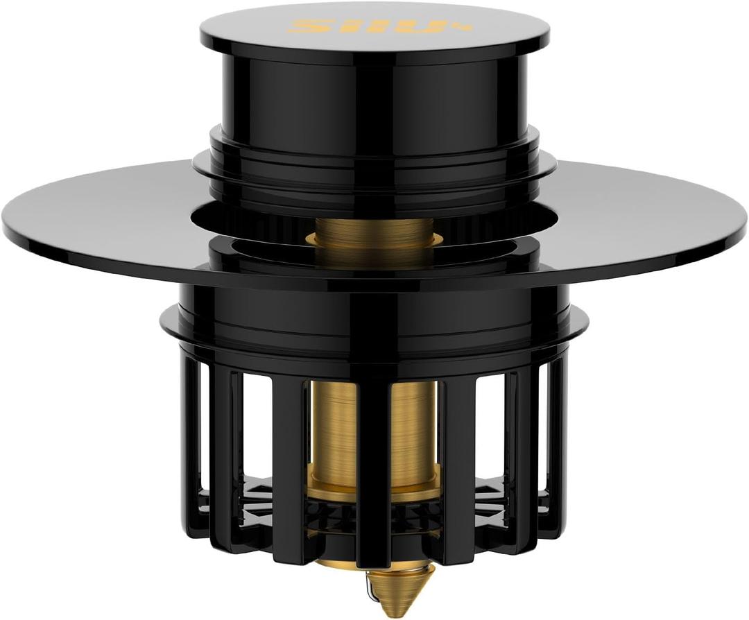 Universal 2 in 1 Bathtub Drain Stopper Bathtub Drain Hair CatcherPop-up Tub Stopper with Effective Filter Basket, Anti-Clogging Bathtub Drain Plug Bath Tub Stoppers for 1-1/2 to 1-3/4"" (Black)