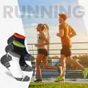 Wildarms Mens Compression Running Ankle Socks Low Cut Anti-Blister Moisture Wicking Cushioned Athletic Socks for Men 3 Pairs (8-10, Black+ Gray+ Dark Blue)