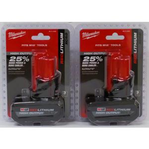 Milwaukee 48-11-2450 12V Lithium-Ion High Output 5Ah Battery 2 Pack