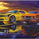 Ingooood-100 Piece Jigsaw Puzzles for Kids - Muscle Car - Game Decompression Leisure Entertainment Recyclable Material Plastic Cars Puzzle Toy Gift