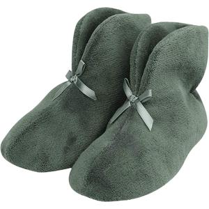 For foot Women's Bootie Slippers, Cozy Coral Fleece Non Slip Indoor House Shoes (X-Large, Dark Grey)
