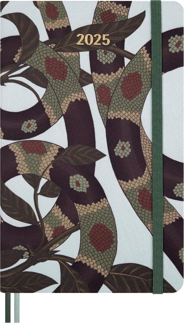 Moleskine Limited Edition Year of the Snake 12 Month 2025 Weekly Planner, Hard Cover, Large (5" x 8.25"), Leaves, 144 pages