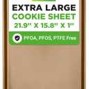 NutriChef Nonstick XL Cookie Sheet Baking Pan, Extra Large 22 Inch x 16 Inch, Carbon Steel Oven Baking Sheet for Cookies & Pastries, Gold - NCLG1GD, 1-Pack