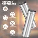 Yaocom 1 Pcs 6 x 24" Silver Stove Pipe, Stainless Steel, 6" Inner Diameter