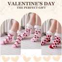 Mepase 3 Pair Sherpa Slipper Socks for Women Fuzzy Non Slip Slipper Socks Winter Thick Cabin Gift for Valentine Day