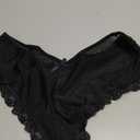 ohmydear Womens Sexy Cheeky Panties Lace Thongs Hipster Back Crisscross Strappy Underwear Plus Size Bikini Briefs XS-4XL (Medium-Large, 1pack-black)