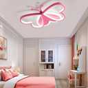Led Ceiling Light Fixture Modern Kids Room Flush Mount Dimmable with Remote 36w Pink Butterfly Ceiling Lamp for Girl Boy Baby Bedroom Living Room