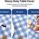 Romanstile Rectangle Vinyl Tablecloth, 100% Waterproof Buffalo Gingham Plastic Table Cloth, Heavy Duty Wipeable Checkered Table Covers for Outdoor, Camping, Picnic, Patio - 54 x 78, Light Blue