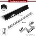 Hiorucet Grill Replacement Parts for Brinkmann 5 Burner 810-1750-S, 810-1751-S, 810-3551-0 Gas Grill, Stainless Steel Heat Plates, Grill Burner, Crossover Tube for Brinkmann Grill Replacement Parts