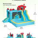 Outfunny Inflatable Bounce House, Kids Bouncy House for Boys 3-12 with Slide, Outdoor & Indoor, 450W Blower - Sky Blue, Large