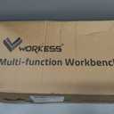 WORKESS 4 in 1 Roller Stand, Stable 440 Lbs Load Capacity with Saw Horses, V-Shaped, Multi-Directional Rollers & Outfeed Roller, Adjustable Height 33- 50, Folding for Woodworking