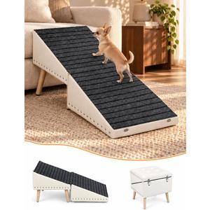 Dog Stairs for Couch, 3-in-1 Dog Safety Ramp and Storage Ottoman