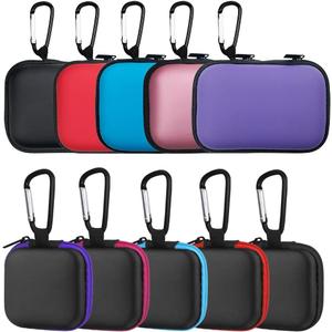10 Pieces Earbud Case, lyfLux Square and Rectangular Headphone Case with Clips for Headphones, SD Memory Cards, Wireless Earplugs