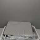 Stainless Steel Cat Litter Box with Lid, XL Large Litter Box for Big Cats, Enclosed Kitty Litter Pan with High Sides, Anti-Leakage & Non-Stick, Easy to Clean, Included Scoop, Aisle and Mat (Gray)
