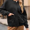 Tankaneo Womens Bomber Jackets Lightweight Zip Up Fashion Cute Jacquard Coats Fall Varsity Jacket (Black)