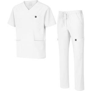 Viaoli Natural Uniforms Mens Stretch Multi-Pocket Cargo Scrub Set L