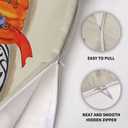 2 x Blue Orange Fall Thanksgiving Pillow Covers 18X18 Set of 2, Autumn Pumpkin Print Chinoiserie Decorative Throw Pillow Covers Outdoor Farmhouse Seasonal Cushion Cases Couch Sofa Bed Decor