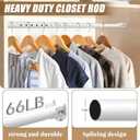 Closet Rod,17 to 80 Inch Closet Rods For Hanging Clothes,Heavy Duty Adjustable Closet Rod,White Closet Poles For Hanging Clothes