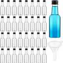 Tessco for you 100 Pcs Mini Bottles with Black Cap, Small Empty Shot Bottle, Airtight Plastic Spirit, Salad Dressing Wine Hot Sauce Party Supplies(4 Oz)