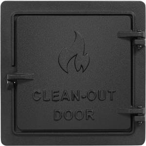 1MORE Fireplace Cast Iron Clean Out Door - 8" x 8" Fireplace Ash Dump Door with Closure Clasp, Chimney Access Door, Durable Black Finish, Chimney Clean Out Door, Fireplace Replacement Doors