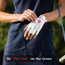 Caddy Classic Ladies Golf Glove Women | Half Finger Mesh Design for High Breathability | Premium Leather uction for Comfortable Fit | Includes Stylish Ball Marker, Ladies Right, Medium