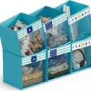 homyfort 11x11 Inch Storage Cube Bins, Fabric Cube Storage Organizer Baskets Box with Handles for Organizing Clothes, Toys, in Pantry, Closet Shelf, Nursery, Kids Room (Blue)