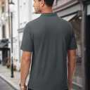 MAGCOMSEN Mens Polo Shirts with Pocket Cotton Pique Short Sleeve Collared Shirt Moisture Wicking Golf Shirts 3-Button Shirts (M)