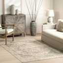 nuLOOM 3' x 5' SpinClean Machine Washable Stain-Resistant Area Rug with Non Slip Backing, Low Profile for Living Room, Bedroom, and Dining Room, Brielle Grey/Tan