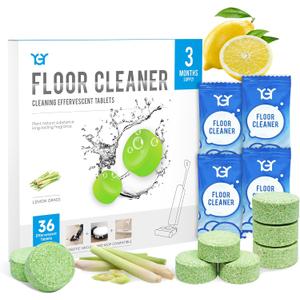 YGY 36 Pack Lemongrass Scent Floor Cleaning Tablets, Compatiable with Tineco iFLOOR, Floor One S3/S5/S6/S7 Wet Dry Vacuum MopDeep Clean & DeodorizeClean Machine,Individually Wrapped
