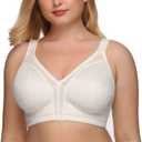 DotVol Women's Full Figure Minimizer Bras Comfort Large Busts Wirefree Non Padded Plus Size Bra (White)
