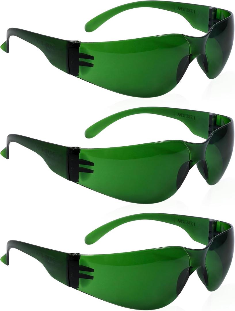 LIGHTMEUP Red Light Therapy Glasses,Eye Protection for Infrared & LED Light SessionsBlocks 200-2000nm Harmful Wavelengths,Maintain Visibility,Lightweight Red Light Goggles 3 Pairs