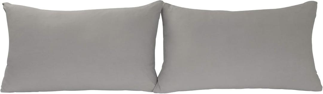 Stretch Pillowcases - Micro Jersey Knit & Ultra Soft, Standard Size - Set of 2 Pillow Cases, Light Gray (Queen)