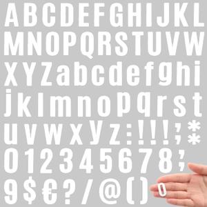 Qilery 32 Sheets 1 Inch Letter and Number Stickers Self Adhesive Vinyl Letters Alphabet Stickers Big Font Letters Number Tags for School Classroom Home Mailbox Decor (White)