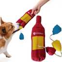 3-in-1 Eco-Friendly Dog Squeaky Toys for Medium Small Puppy Breed Dogs, Dog Toys for Beagle Corgi Frenchie to Keep Them Busy Snuffle Toy for Dogs with Treat Dispenser Tug off Toy Play, Bottle-Shaped