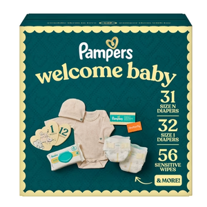 Pampers Gift Set, Diapers, Wipes, and Milestone Gifts