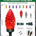 Vintage Christmas Lights, 26FT 50 LED C9 Colorful Bulbs String Lights, UL Certified Outdoor/Indoor Waterproof Shatterproof Christmas Decorations Lights, Multi-Colored