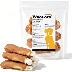 Chicken Wrapped Rawhide Strips Dog Treats High Protein Chews for Medium & Large Dogs 6 Count (EXP 10/31/27)