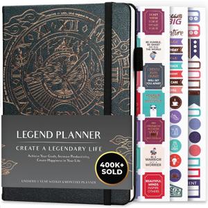 Legend Planner  Weekly & Monthly Life Planner to Hit Your Goals & Live Happier. Organizer Notebook & Productivity Journal. A5 (Mystic Gray) (A5 (5.5'' x 8.3''))